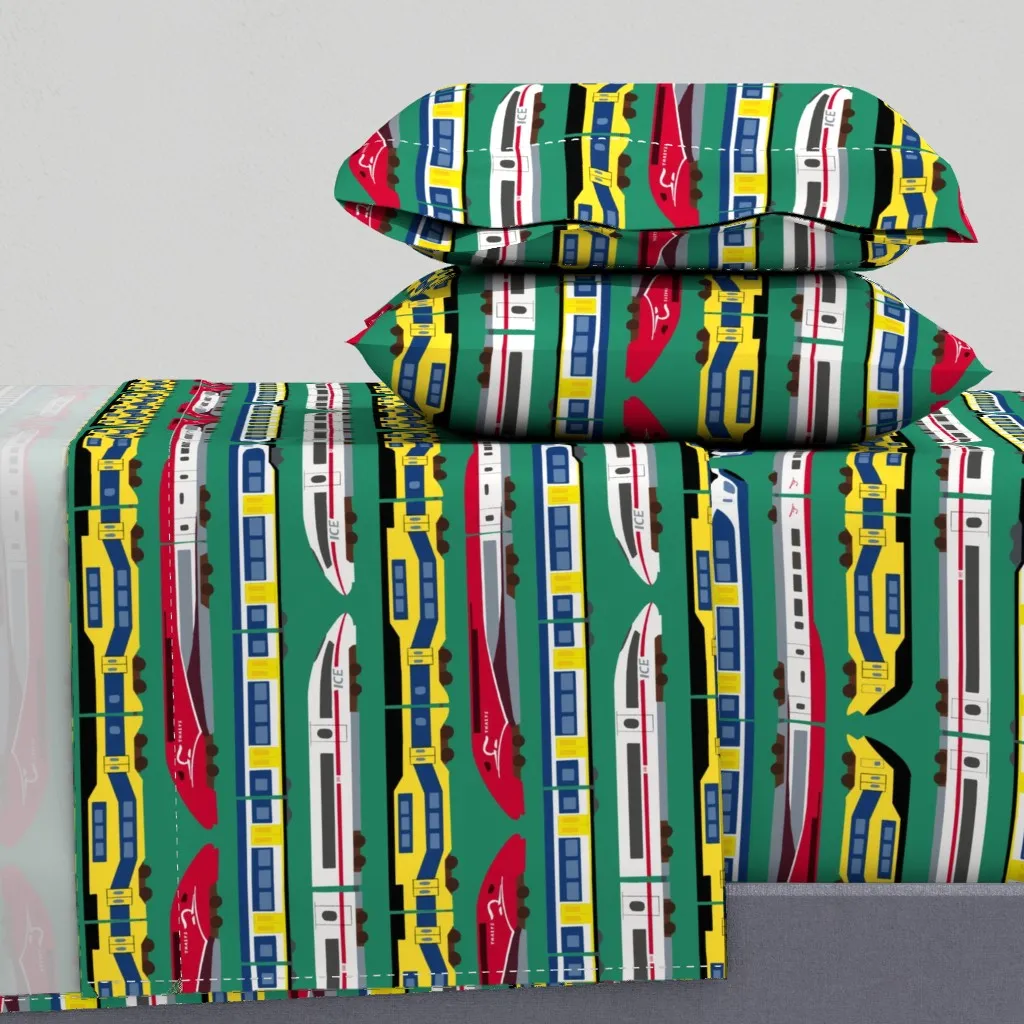 Trains Twin XL Sheet Set - Yellow product
