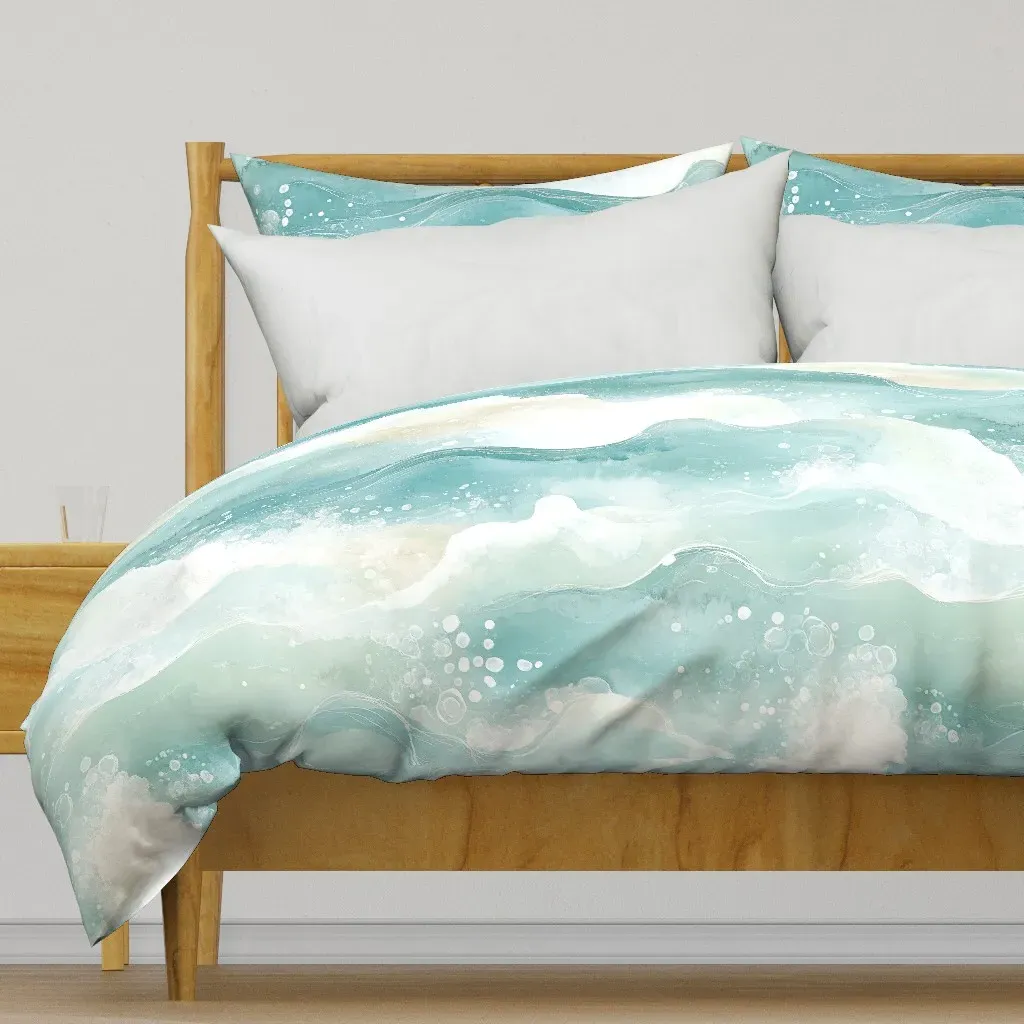 Tranquil Blue Ocean Waves Duvet Cover - Blue product