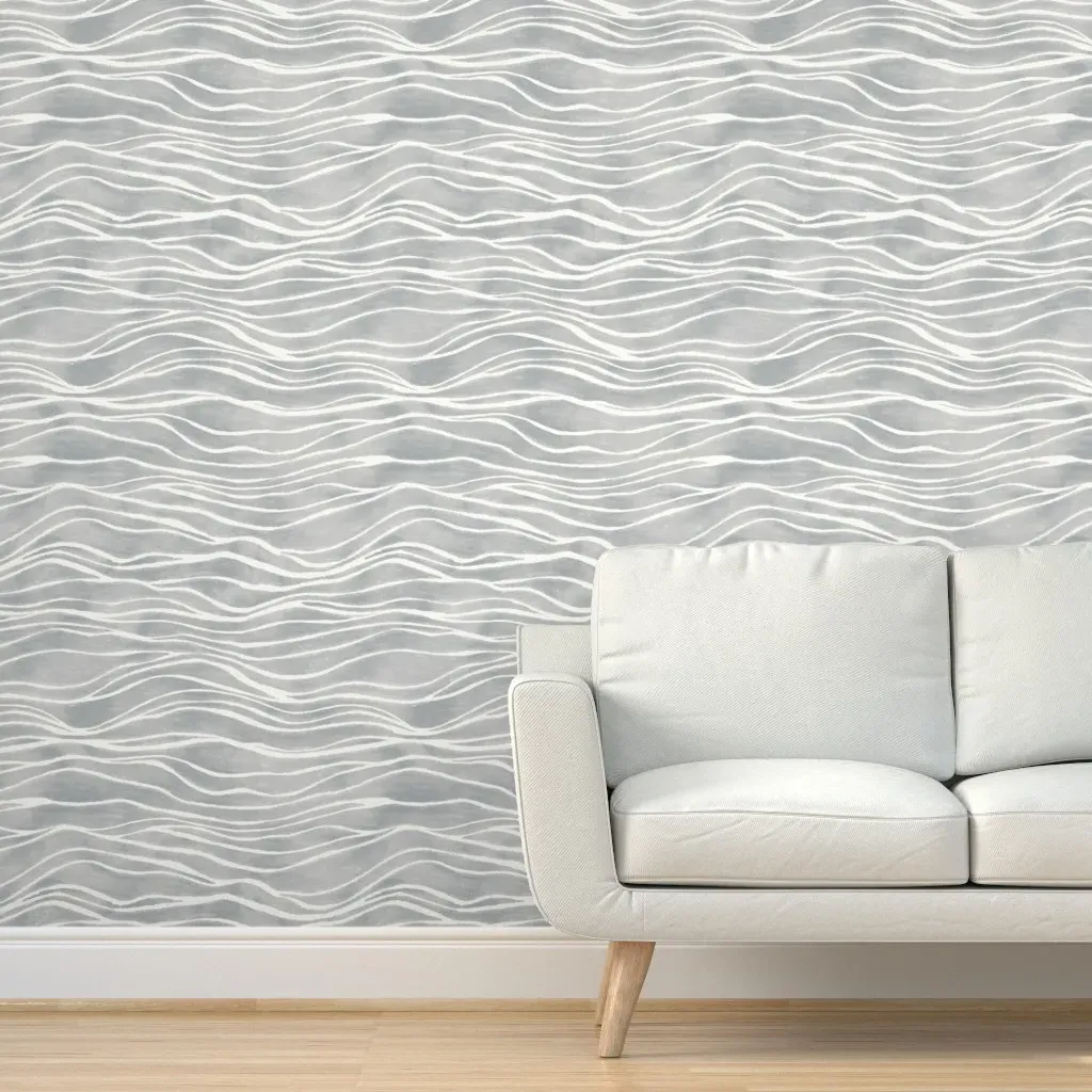 Tranquil Textures River Peel and Stick Wallpaper - Soft Gray product
