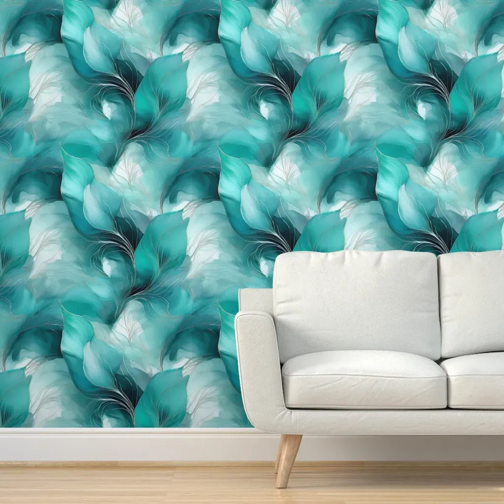 Tranquil Tides Peel and Stick Wallpaper Removable - Teal product