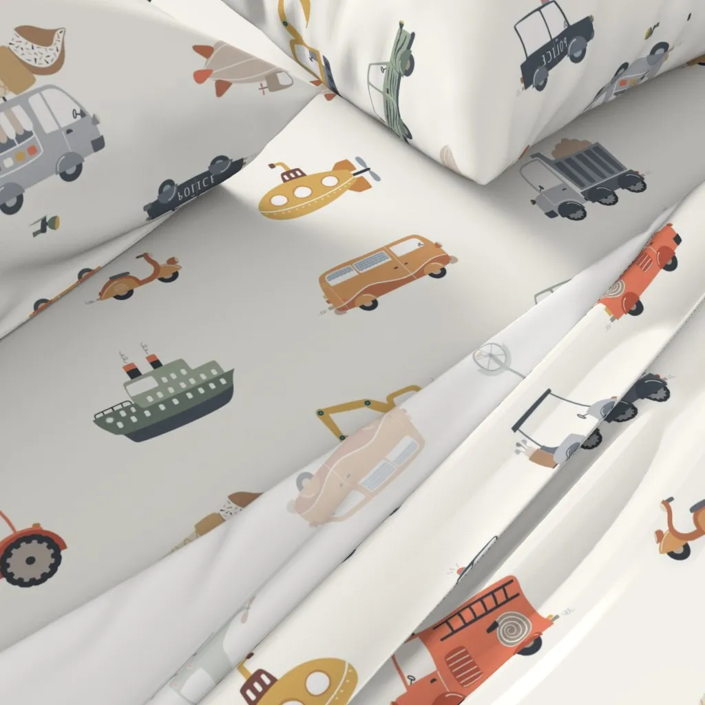 Transportation King Size Sheet Set - Orange alternate view