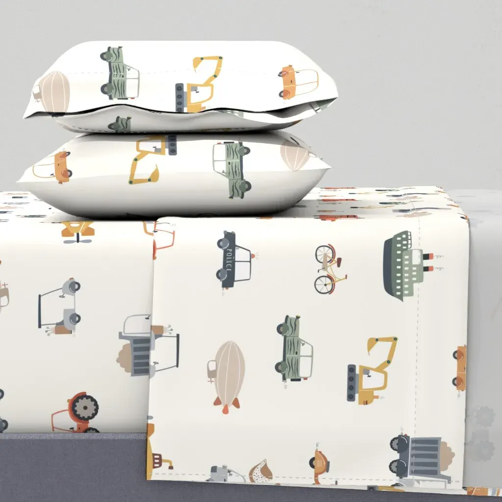 Transportation King Size Sheet Set - Orange product