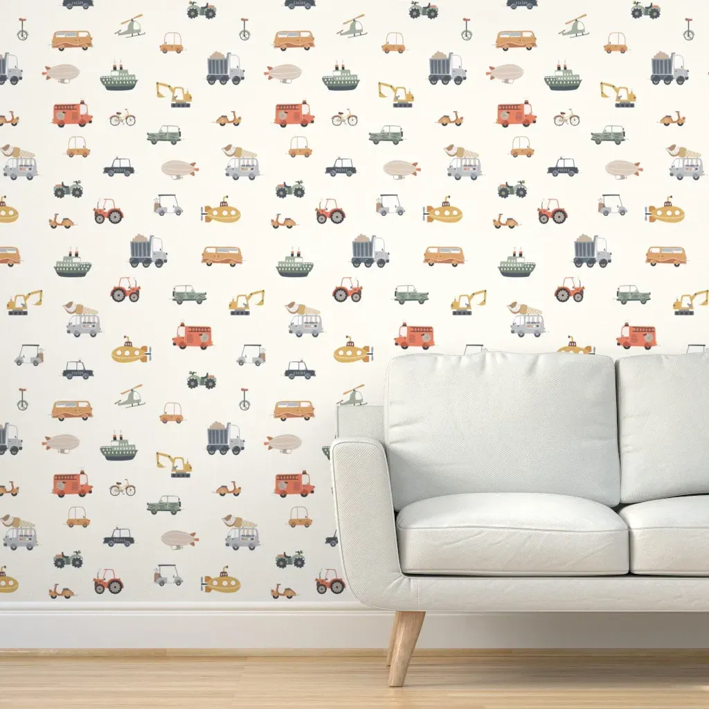 Transportation Peel and Stick Wallpaper Removable - Orange product