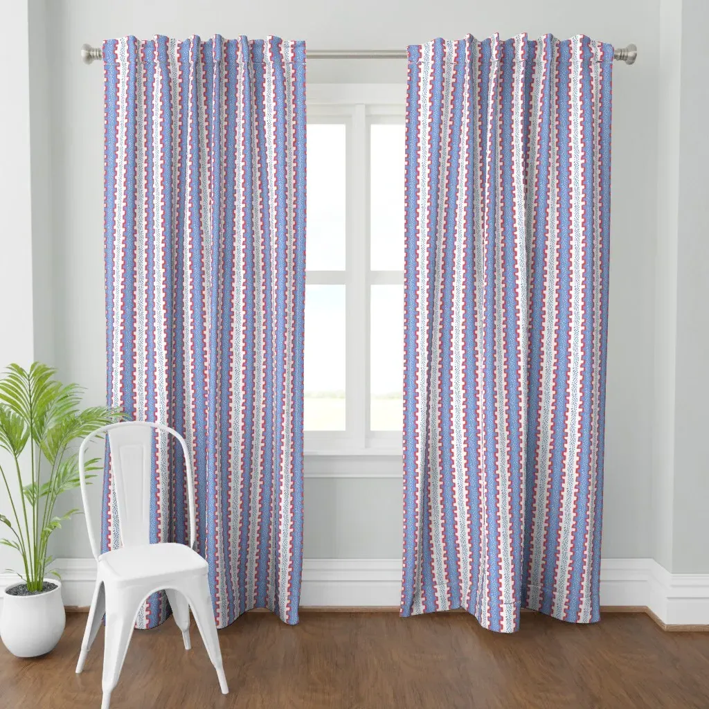 Travis Stripe Americana Curtain Panel - Periwinkle Blue product