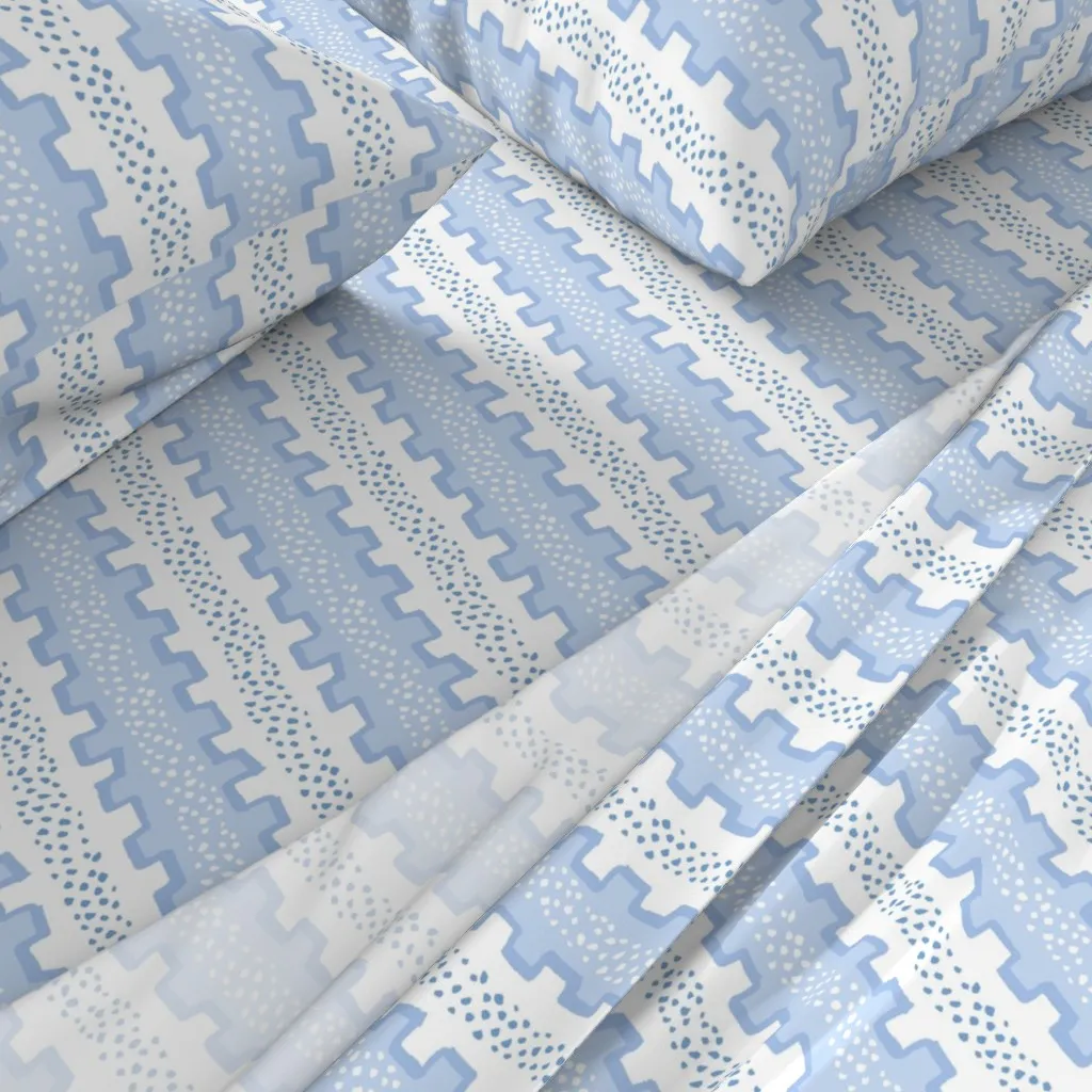 Travis Stripe Bluebird Queen Sheet Set - Baby Blue alternate view