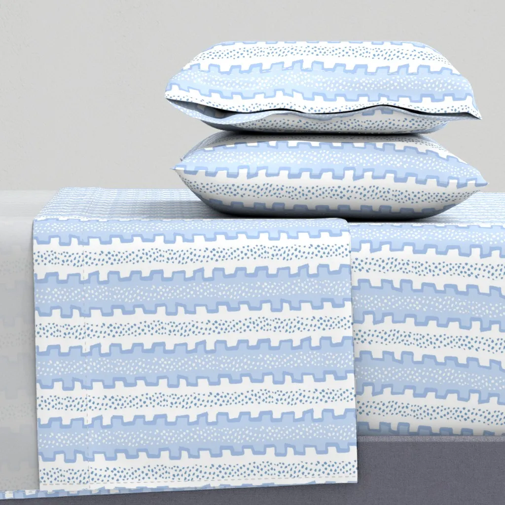 Travis Stripe Bluebird Queen Sheet Set - Baby Blue product