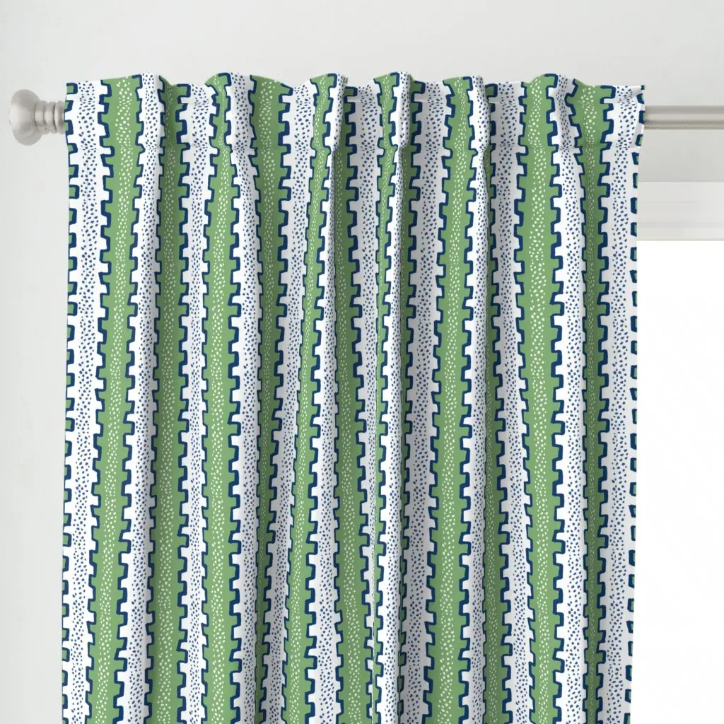Travis Stripe Curtain Panel - Sage Green alternate view
