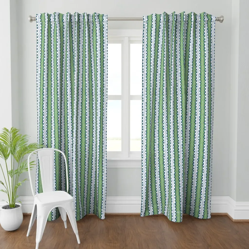 Travis Stripe Curtain Panel - Sage Green product