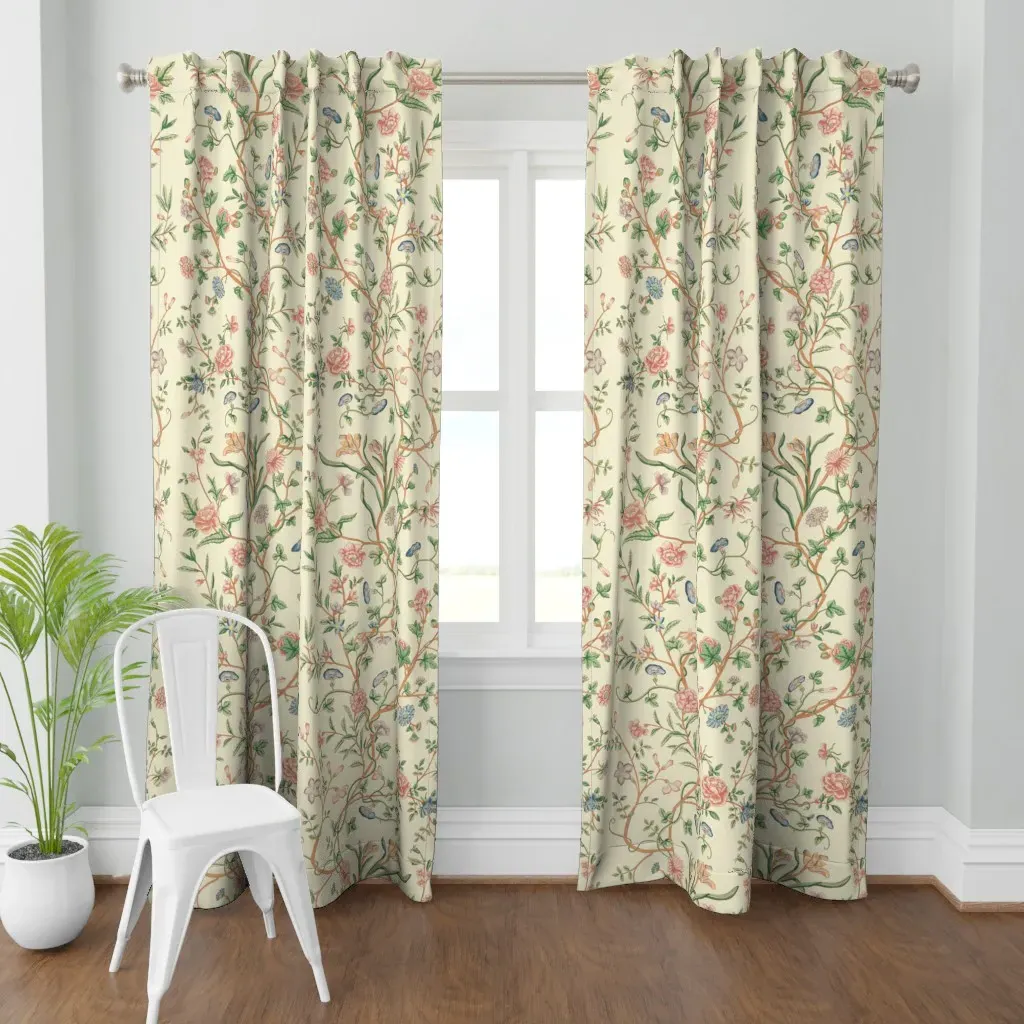 Tree Of Life Chintz Curtain Panel - Pink product