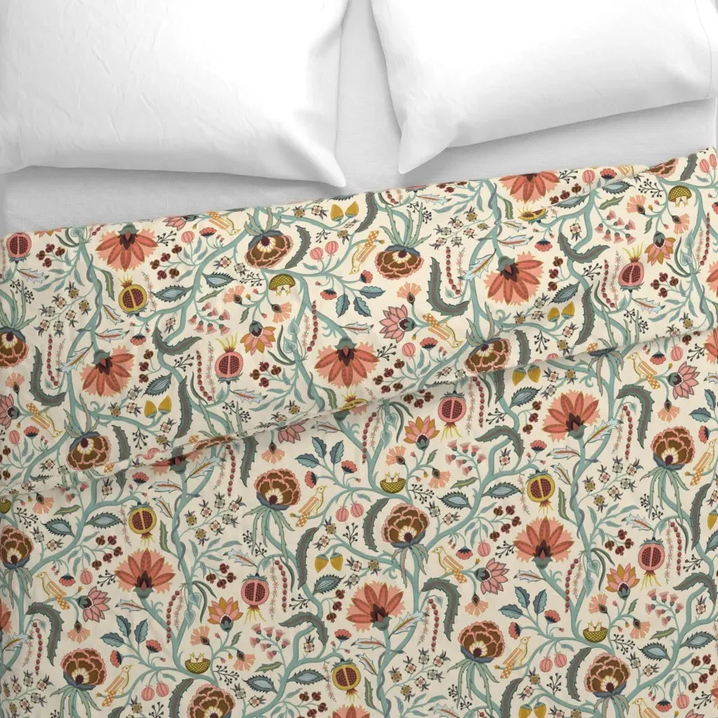 Tree Of Life Spring Garden Duvet Cover - Dusty Rose alternate view