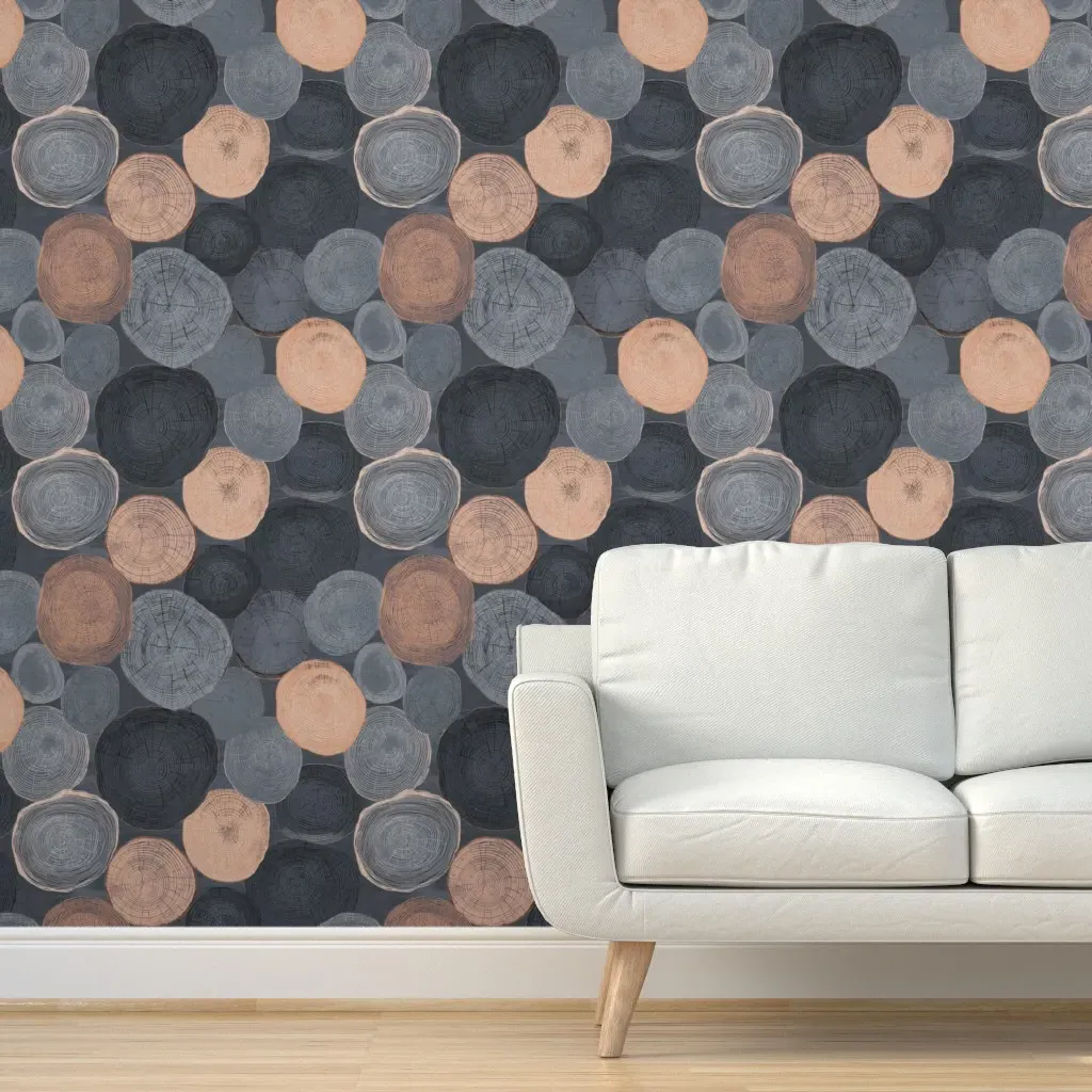Tree Trunk Abstract Peel and Stick Wallpaper - Dark Gray product