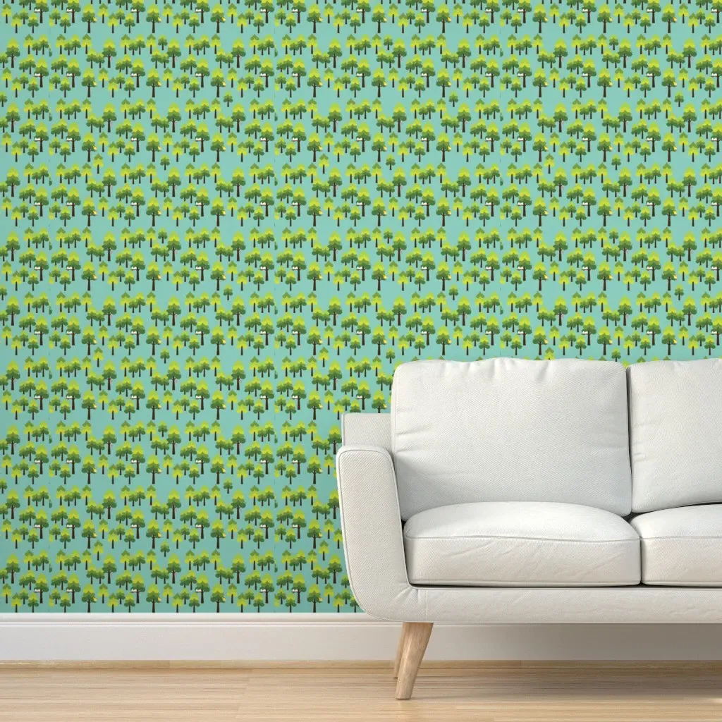 Trees In The Summer Peel and Stick Wallpaper - Green product
