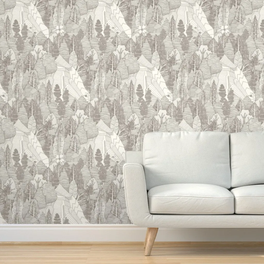 Trees Peel and Stick Wallpaper - Taupe product