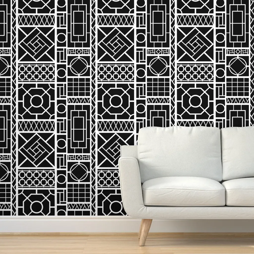Trellis Peel and Stick Wallpaper - Black, White product