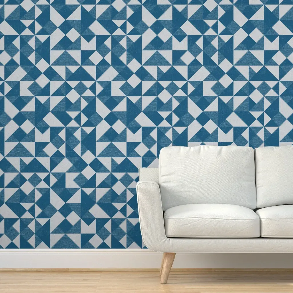 Triangle Quilt Peel and Stick Wallpaper - Teal product