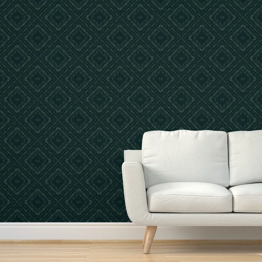 Tribal Diamond Geo Peel and Stick Wallpaper - Teal product