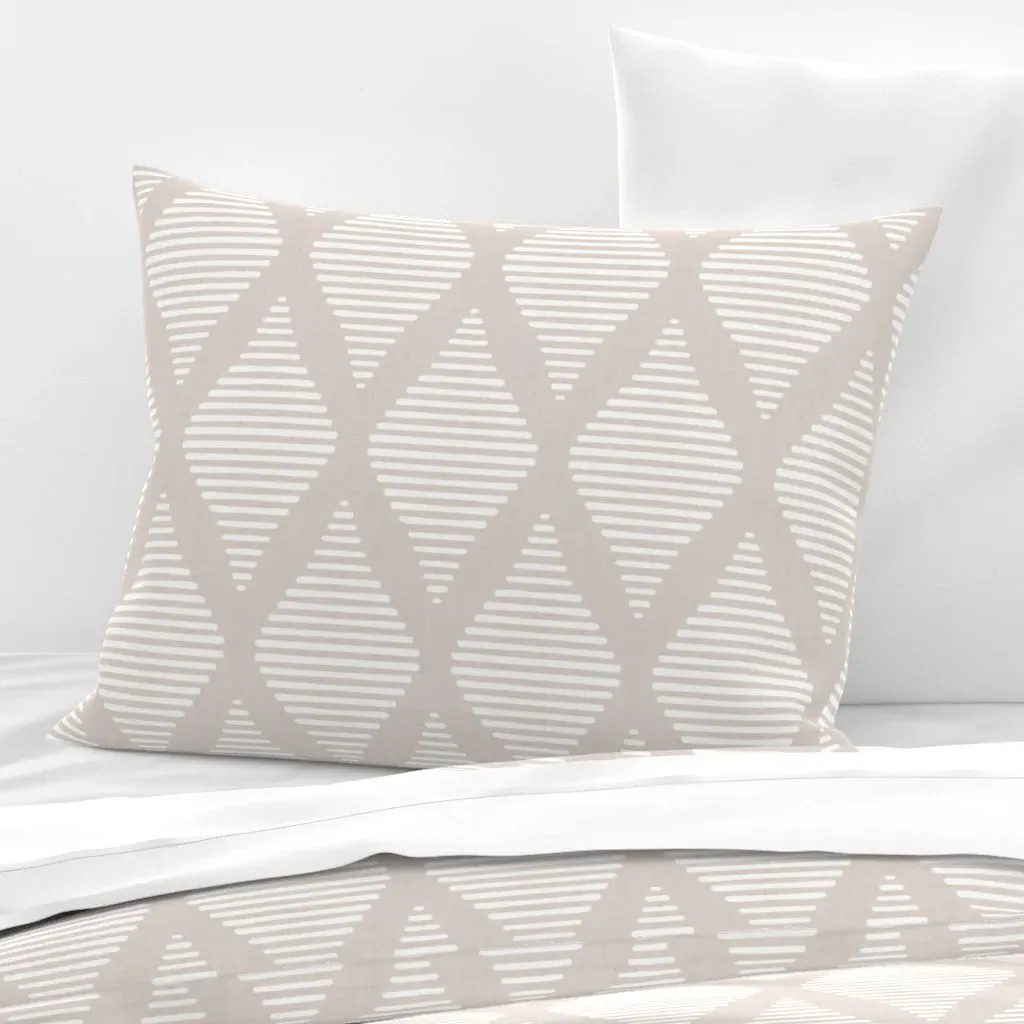 Tribal Diamonds Standard Knife Edge Pillow - Taupe, Cotton Sateen product