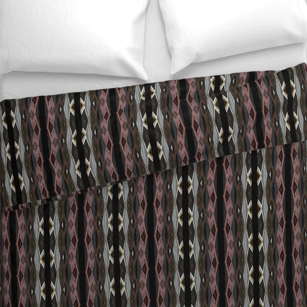 Tribal Grace-Brown Rose Grey Duvet Cover - Dusty Rose alternate view