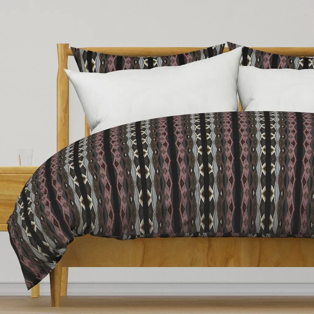 Tribal Grace-Brown Rose Grey Duvet Cover - Dusty Rose product