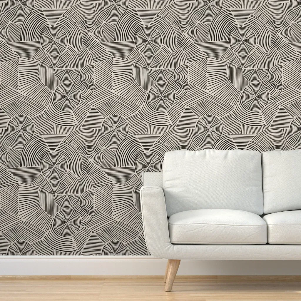 Tribal Lines Peel and Stick Wallpaper - Black product