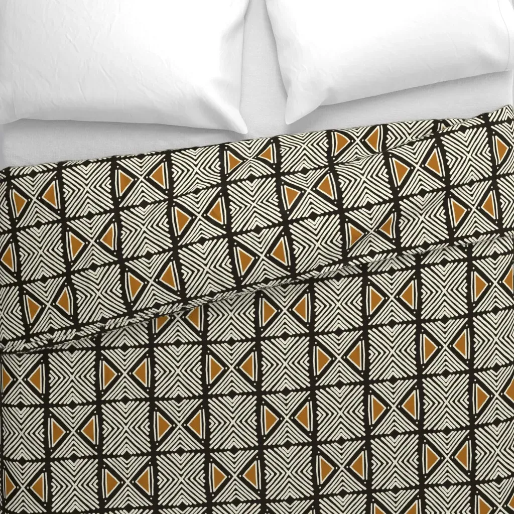 Tribal White Motif Duvet Cover - Off-White alternate view