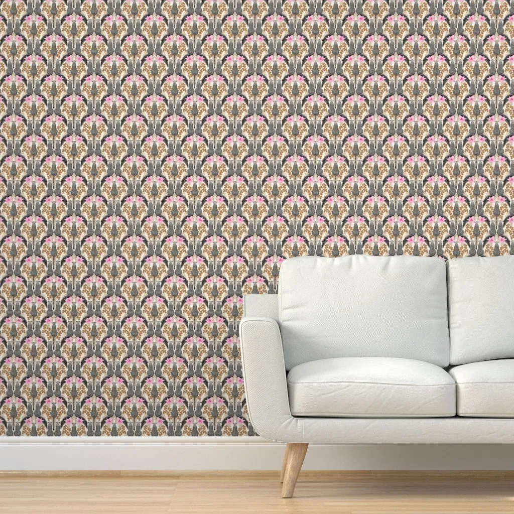 Trio Cheetah Damask Peel and Stick Wallpaper - Black product