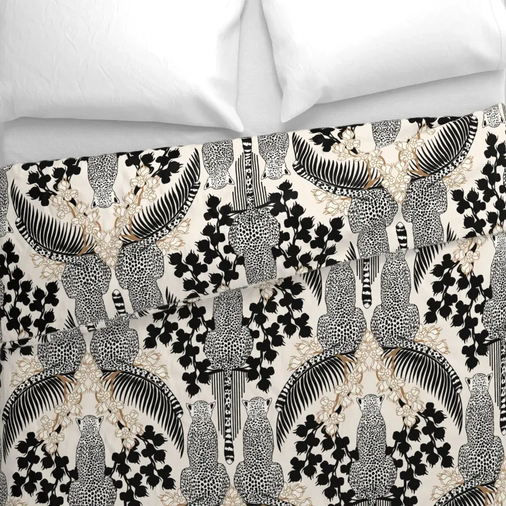 Trio Cheetah Duvet Cover - Black, Brown alternate view