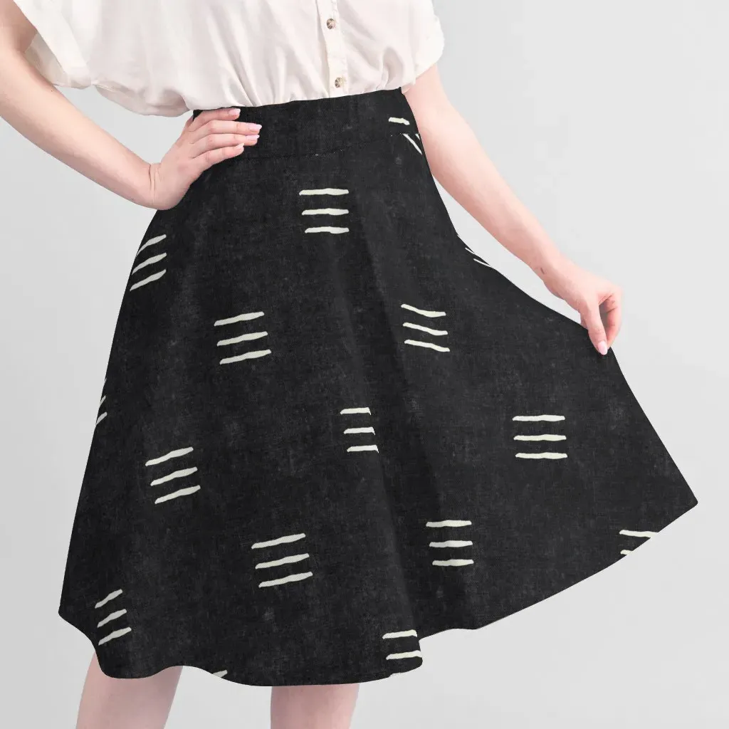 Triple Dash Mud Cloth Fabric Yardage - Black alternate view