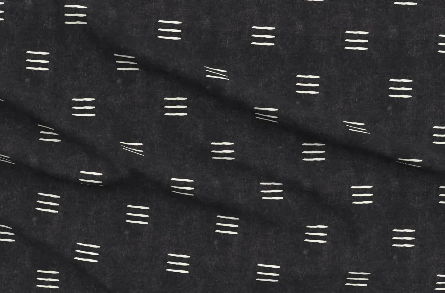 Triple Dash Mud Cloth Fabric Yardage - Black product
