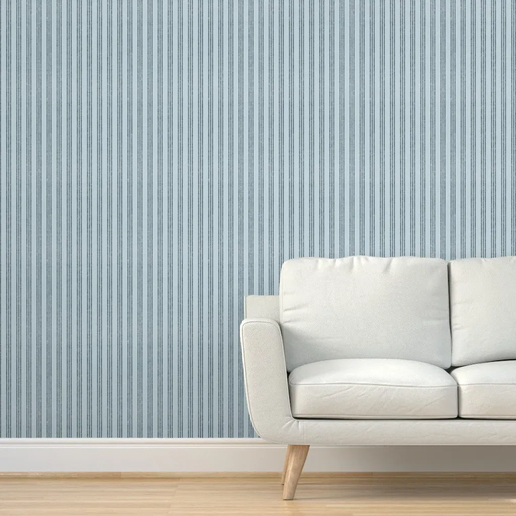 Triple Stripes Vertical Peel and Stick Wallpaper - Light Blue product