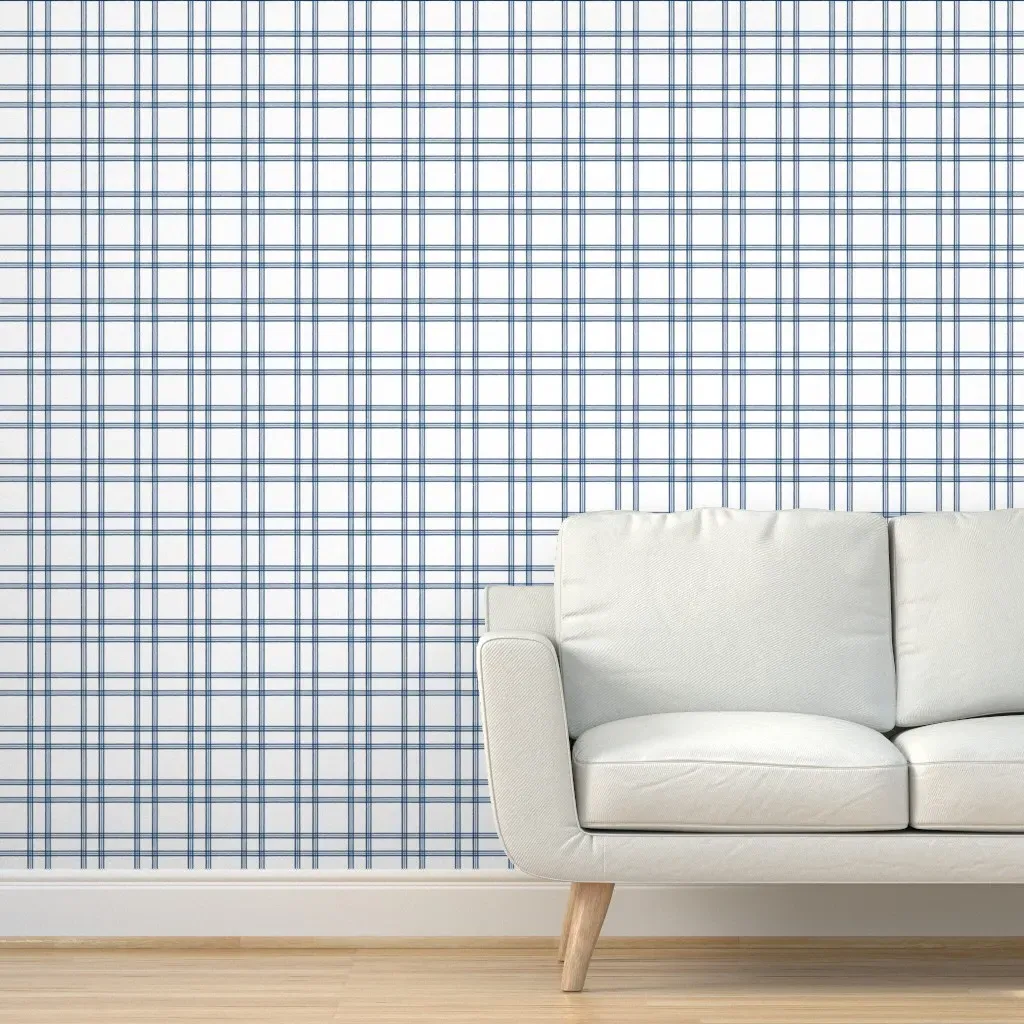 Triple Window Pane Tonal Peel and Stick Wallpaper - Navy Blue product