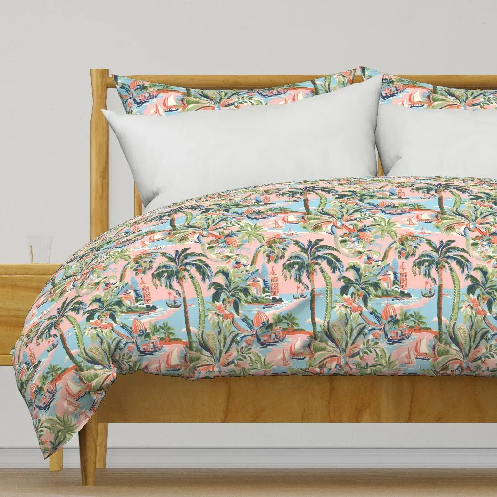Tropic Toile Bold Duvet Cover - Pink product