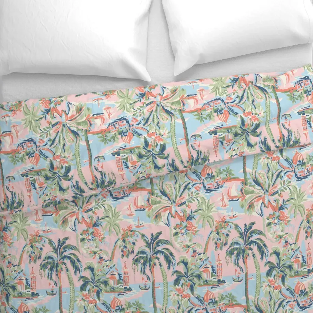 Tropic Toile Duvet Cover - Pink alternate view