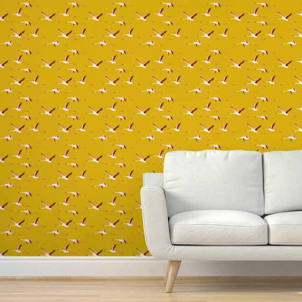 Tropica Flamingo Gold Peel and Stick Wallpaper - Pink product