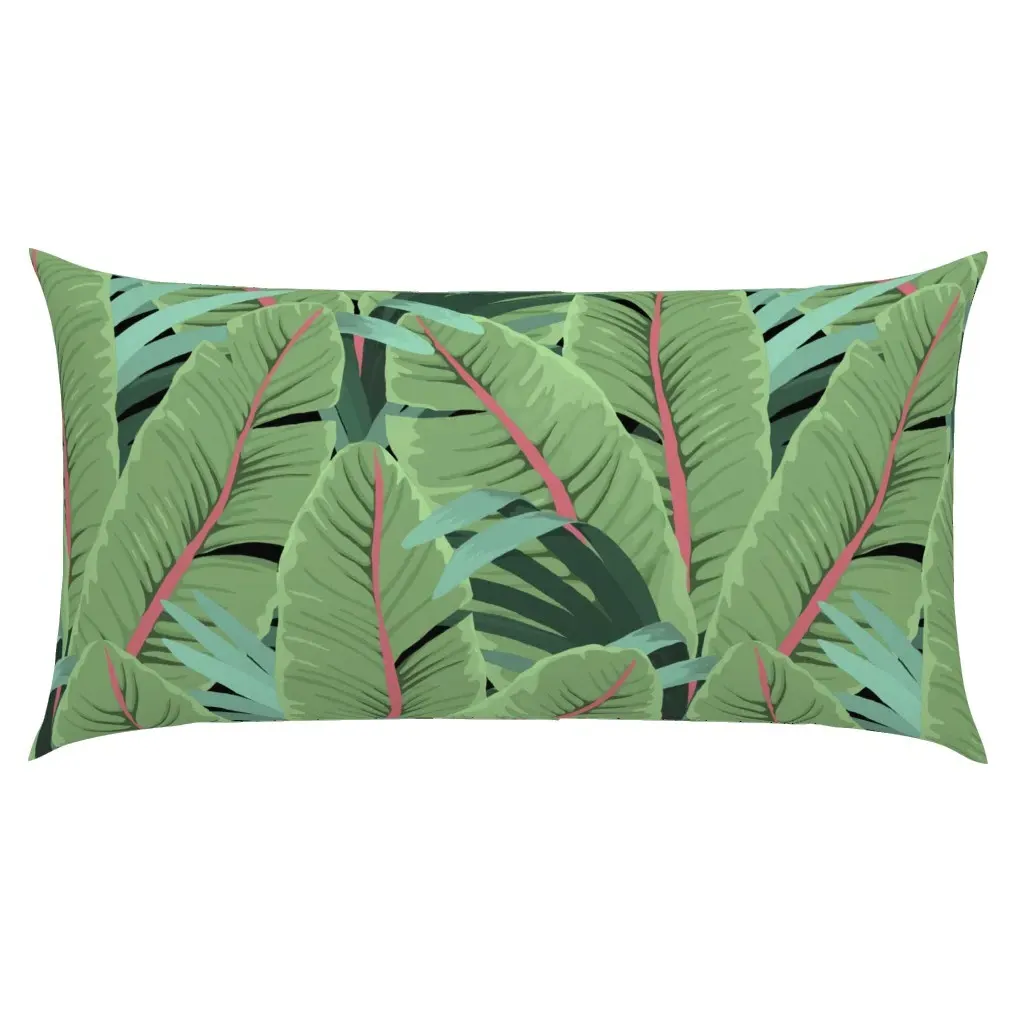 Tropical Banana Leaves King Pillow Sham - Green product