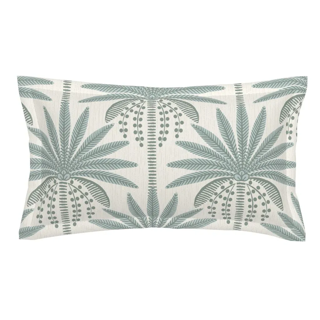 Tropical Botanical Palm Tree King Pillow Sham - Sage Green product