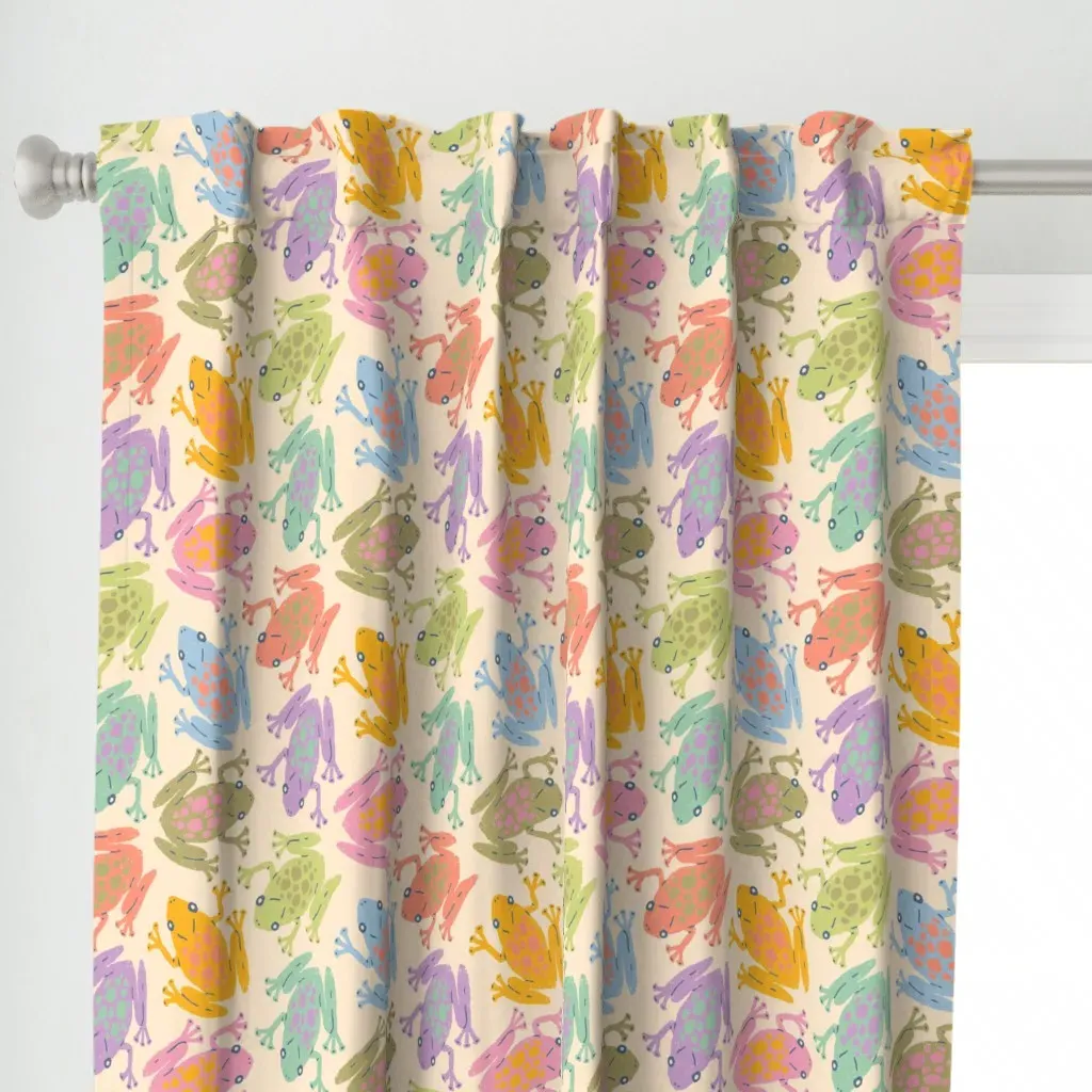 Tropical Colorful Curtain Panel - Peach alternate view