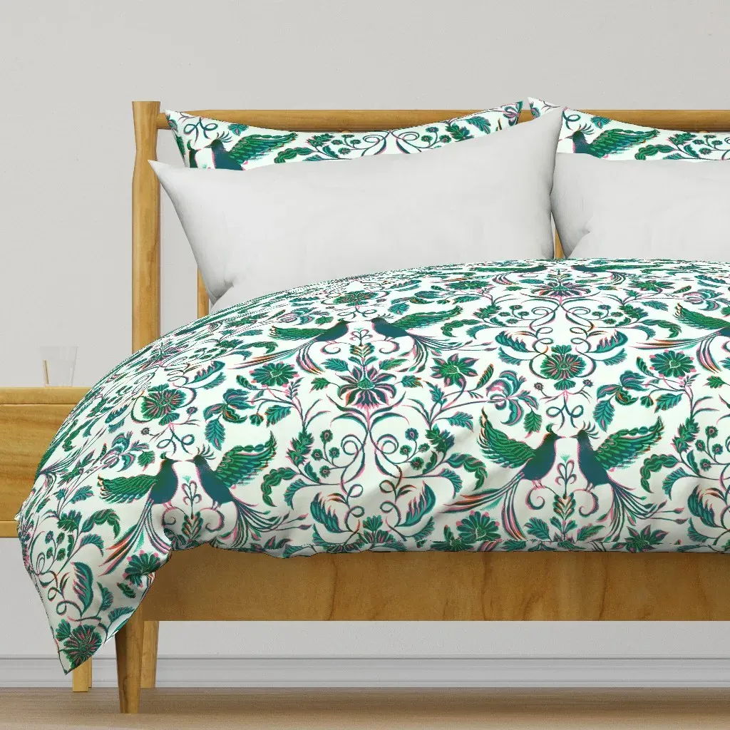 Tropical Damask Duvet Cover - Teal product