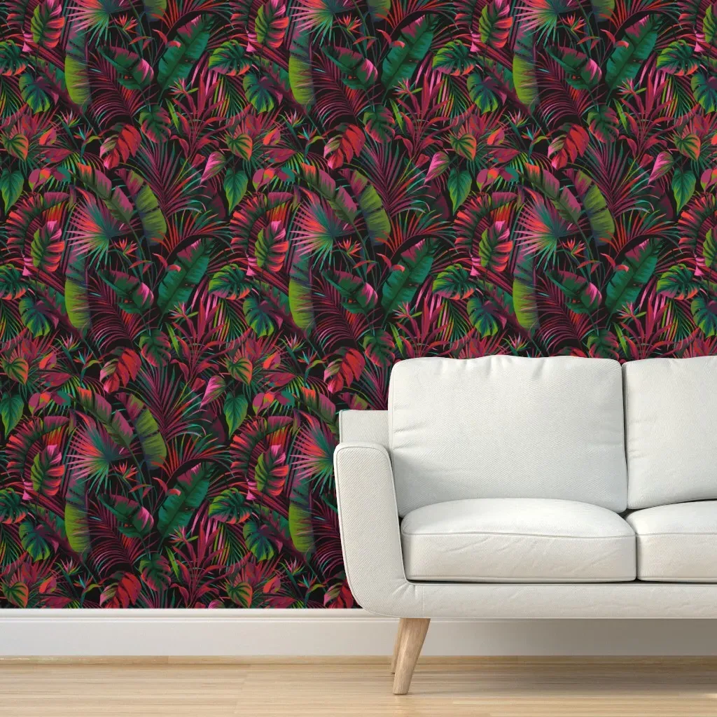 Tropical Dream Peel and Stick Wallpaper - Dark Pink, Magenta product
