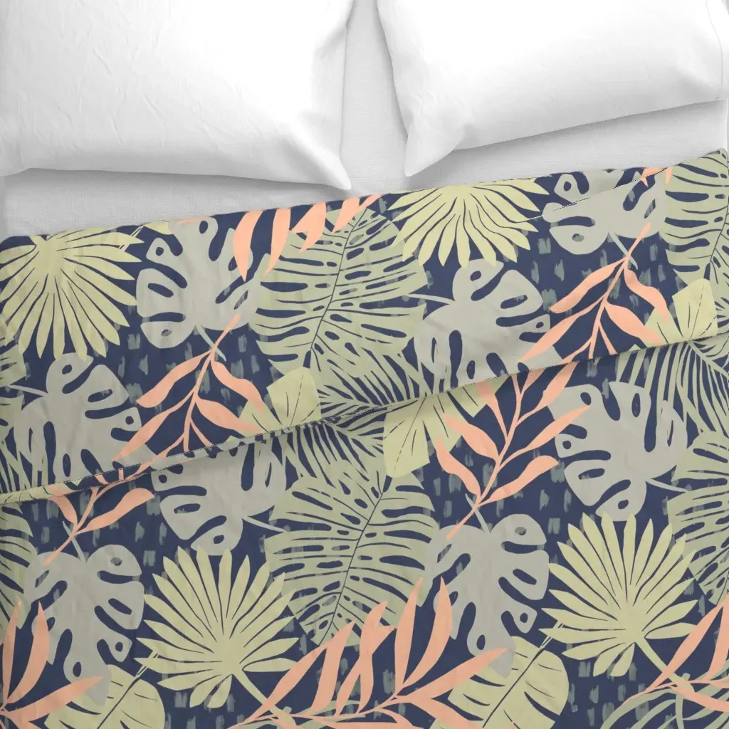 Tropical Garden-Darks Duvet Cover - Sage Green alternate view