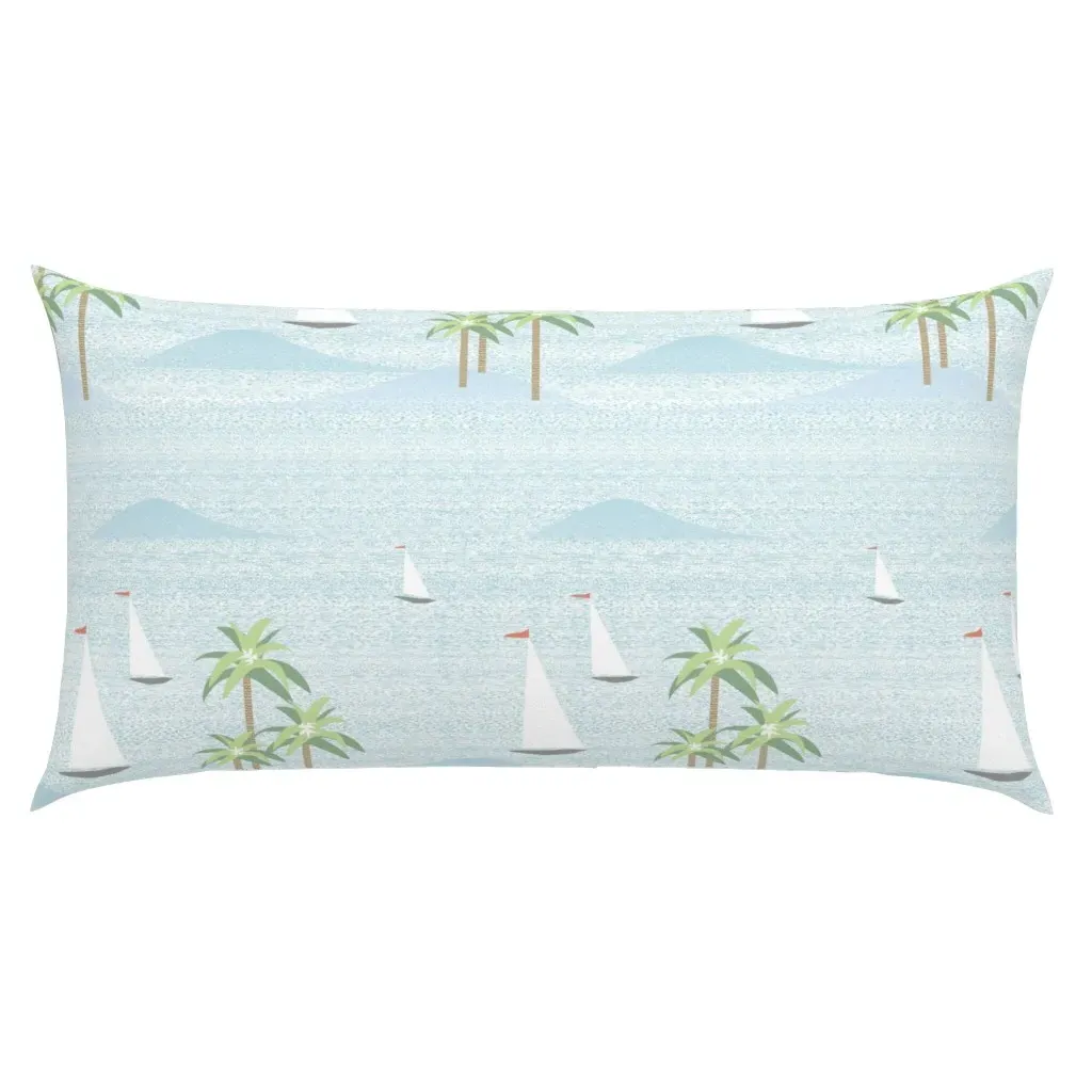 Tropical Harbor King Pillow Sham - Light Blue product