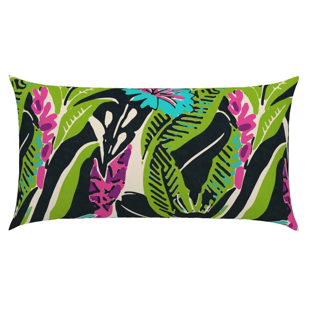 Tropical Jungle Botanical Pattern King Pillow Sham - Green product