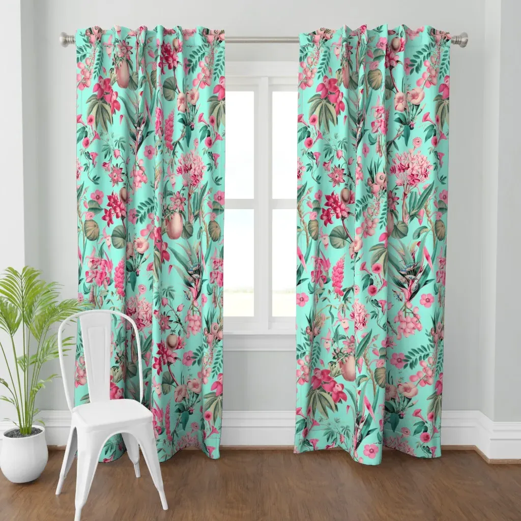 Tropical Jungle Flower Curtain Panel - Pink product