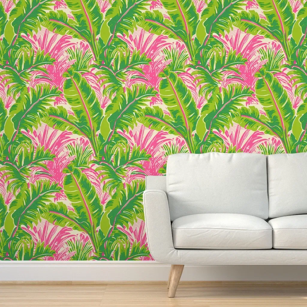 Tropical Leaves & Palms Peel and Stick Wallpaper - Green product