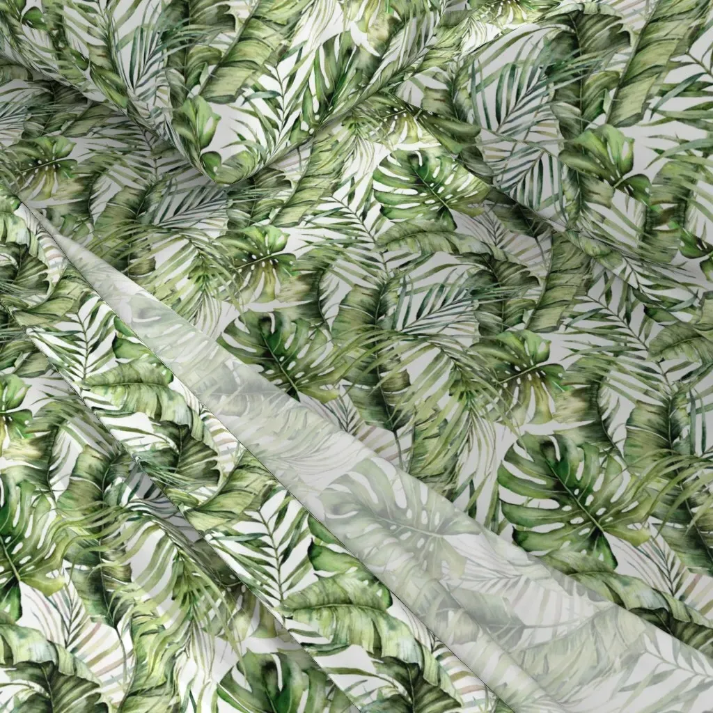 Tropical Leaves Pattern Twin XL Sheet Set - Green alternate view