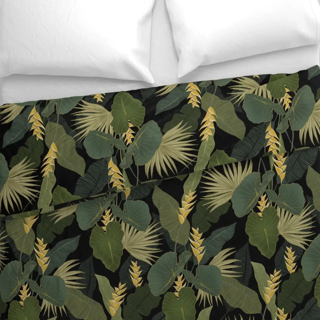 Tropical Night Duvet Cover - Dark Green alternate view