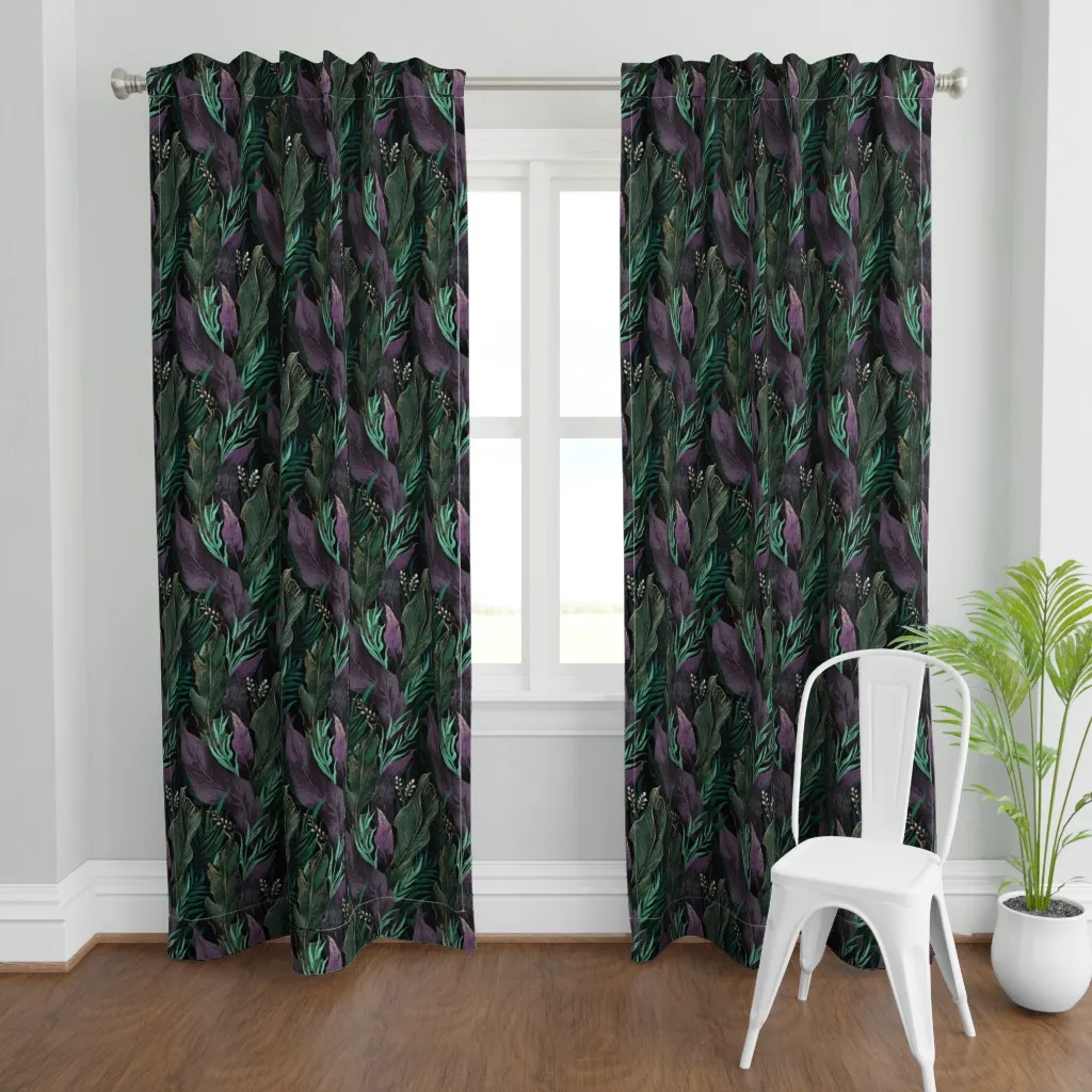 Tropical Night Medium Curtain Panel - Dark Purple product