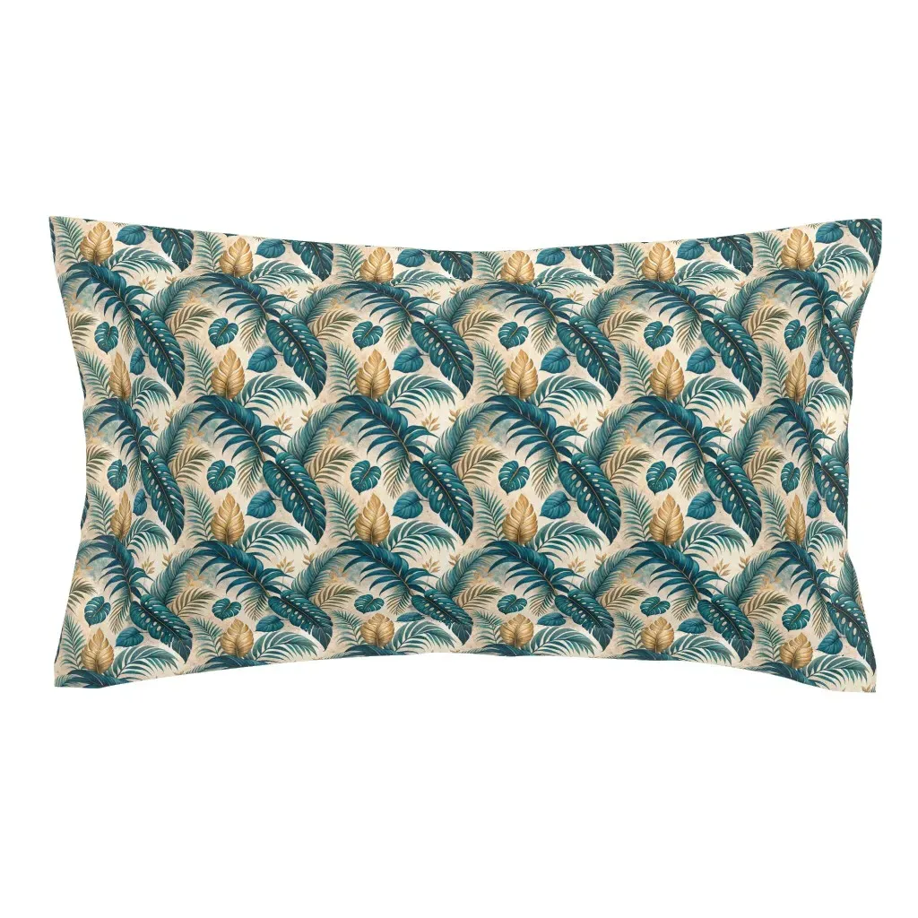Tropical Palm Leaves King Pillow Sham - Teal product