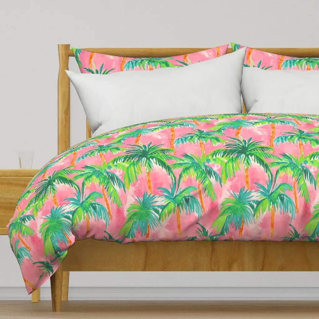 Tropical Palm Tree Duvet Cover - Pink product