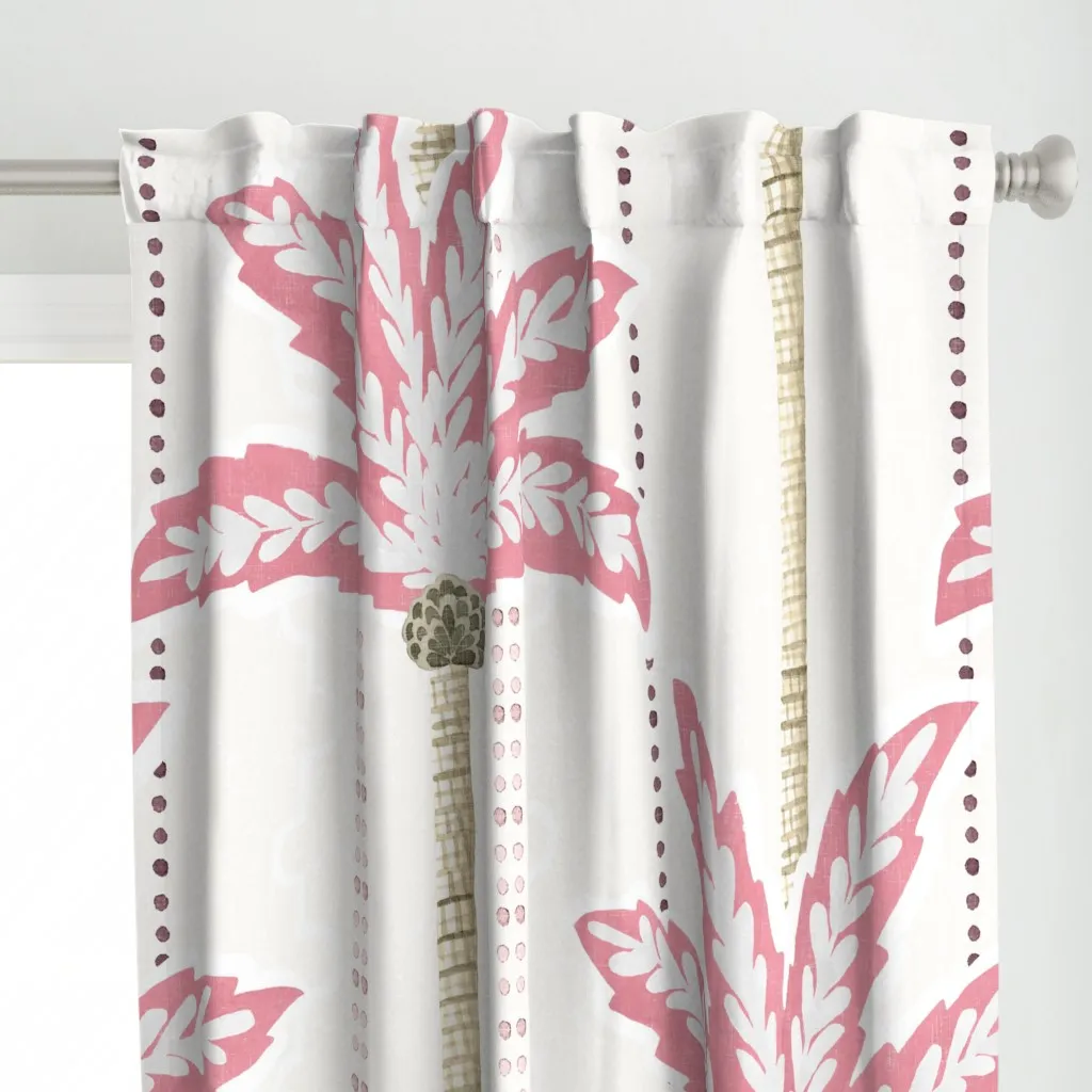Tropical Palm Trees Curtain Panel - Pink alternate view